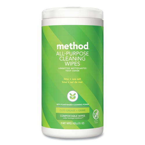 Cleaning & Janitorial Supplies | Method 338525 1 Ply All Purpose Cleaning Wipes - White Lime and Sea Salt (6/Carton) image number 0