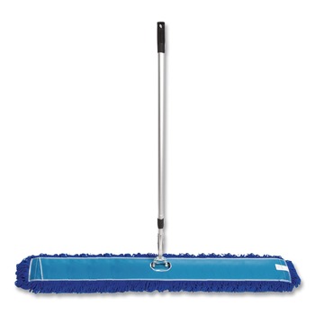 Gritt Commercial GRI17460T 60 in. x 5 in. Microfiber Head 40 in. to 72 in. Silver Aluminum Handle Dust Mop with Telescopic Handle - Blue (1-Kit)