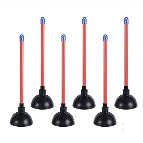 Office Jansan | Boardwalk 528188 18 in. Plastic Handle 5.63 in. dia. Toilet Plunger - Red/Black (6/Carton) image number 0
