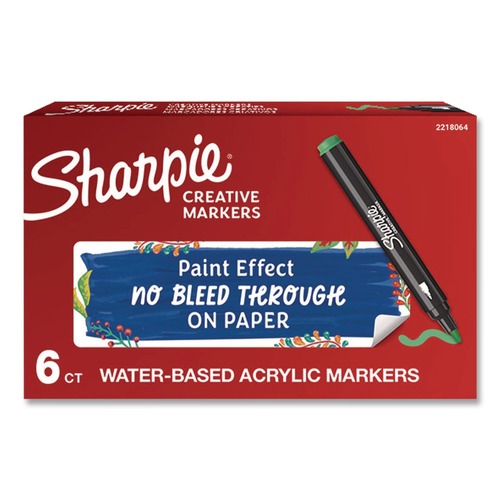 Markers | Sharpie 2218064 Bullet Tip Creative Markers - Emerald Green (6/Pack) image number 0