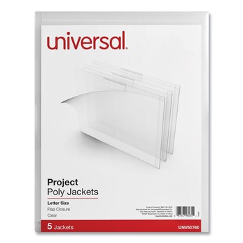Universal Letter Size Project Poly Jackets - Clear (5/Pack)