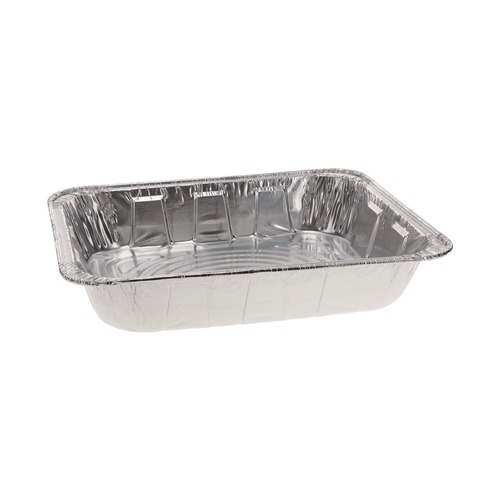 Food Trays, Containers, and Lids | Pactiv Corp. Y6132H 11.8 in.x 9.4 in. 2.6 in. Half-Size Deep Aluminum Steam Table Pan (100/Carton) image number 0
