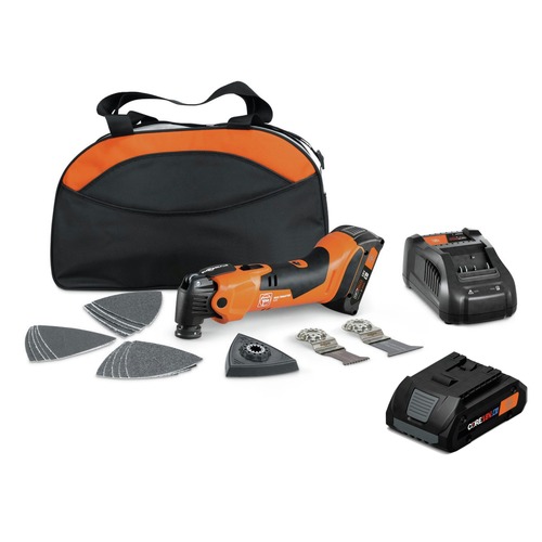 Oscillating Tools | Fein 7129386509092604341030BNDL 18V MULTIMASTER AMM 500 AS Cordless Oscillating Multi-Tool Kit with 2 Ah Battery and CORE 18V 4 Ah AS Battery Pack Bundle image number 0