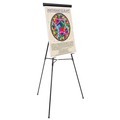 Office Jansan | MasterVision FLX05101MV Telescoping Tripod Display Easel Adjusts 38 in. to 69 in. High - Metal, Black image number 1