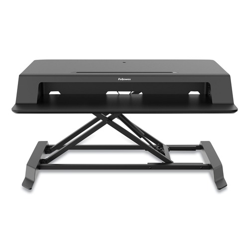  | Fellowes Mfg Co. 8215001 Lotus LT 34.38 in. x 28.38 in. x 7.62 in. Sit-Stand Workstation- Black image number 0