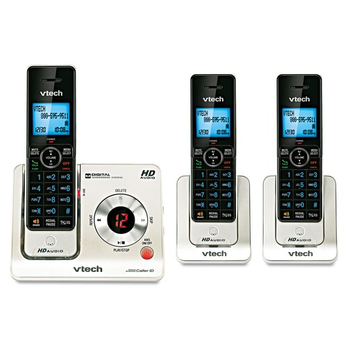 Office Phones & Accessories | Vtech LS6425-3 DECT 6.0 Cordless Voice Announce Answering System image number 0