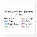 Office Jansan | uni-ball 70171 Medium 1 mm Retractable Jetstream Elements Hybrid Gel Pen - Assorted Ink and Barrel Colors (12/Pack) image number 7