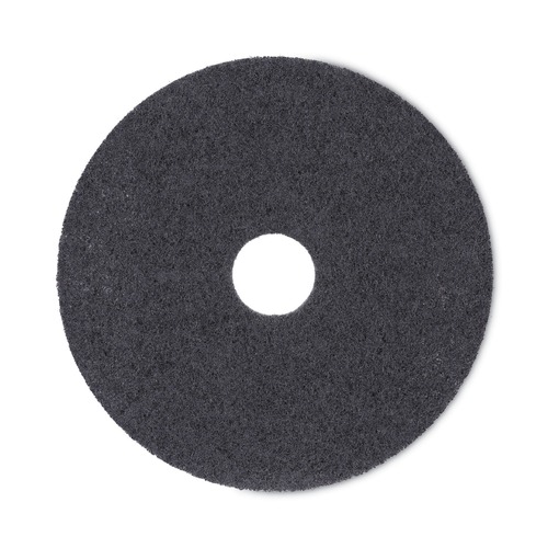 Cleaning & Janitorial Accessories | Boardwalk BWK4017HIP High Performance 17 in. Stripping Floor Pads - Grayish Black (5-Piece/Carton) image number 0