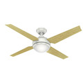 Ceiling Fans | Hunter 59073 52 in. Sonic White Ceiling Fan with Light with Handheld Remote image number 6