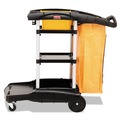 Cleaning Carts | Rubbermaid Commercial FG9T7200BLA High Capacity Cleaning Cart - Black image number 2