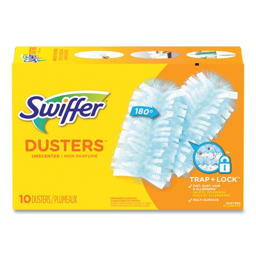 Cleaning Brushes | Swiffer 21459BX Dust Lock Fiber Refill Dusters - Light Blue, Unscented (10/Box) image number 0