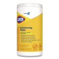 Disinfectants | Clorox 15948 7 in. x 8 in. 1-Ply Disinfecting Wipes - Lemon Fresh, White (75/Canister, 6/Carton) image number 2