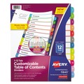 Office Jansan | Avery 11843 1 - 12 Tab 11 in. x 8.5 in. Customizable TOC Ready Index Divider Set - Multicolor (1 Set) image number 0