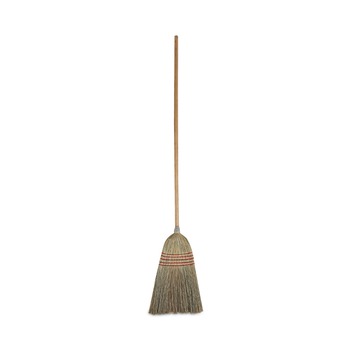 Boardwalk 12-Piece Corn Fiber Bristles 42 in. Wood Handle Parlor Broom Pack