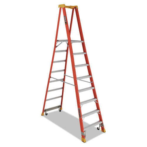 Platform Ladders  | Louisville FXP1708XL4C FiberGlass Pro 300 lbs. Capacity 14 ft. Platform Ladder - Orange image number 0
