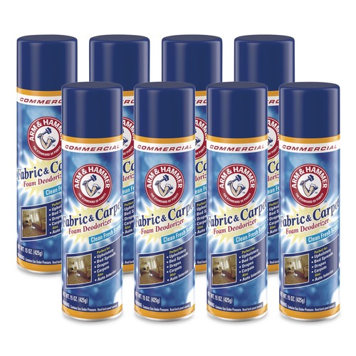 Cleaning & Janitorial Supplies | Arm & Hammer 33200-00514 15 oz. Aerosol Spray Fabric and Carpet Foam Deodorizer - Fresh Scent (8/Carton) image number 0