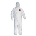 Bib Overalls | Ansell KCC 46114 A30 Elastic-Back and Cuff Hooded Coveralls - Extra Large, White (25/Carton) image number 0