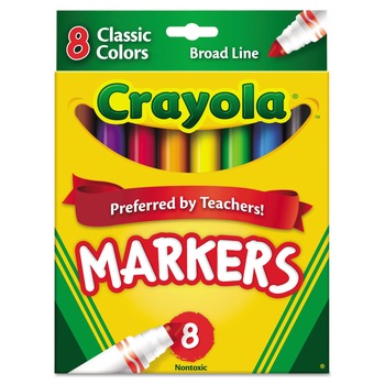 Crayola Broad Bullet Tip Non-Washable Marker - Assorted Classic Colors (8/Set)
