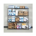  | Alera ALESW207218BA BA Plus 72 in. x 18 in. x 72 in. 4-Shelf Wire Shelving Kit - Black Anthracite Plus image number 7