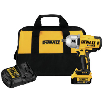 Dewalt 20V MAX XR Brushless Lithium-Ion 1/2 in. Cordless High Torque Impact Wrench with Detent Pin Anvil Kit (4 Ah)
