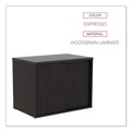 Office Filing Cabinets & Shelves | Alera ALELS593020ES Open Office 29-1/2 in. x 19-1/8 in. x 22-7/8 in. Low Storage Cabinet Credenza - Espresso image number 4