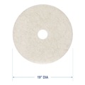 Cleaning Cloths | Boardwalk BWK4019NAT 19 in. Diameter Natural Burnishing Floor Pads - White (5/Carton) image number 2
