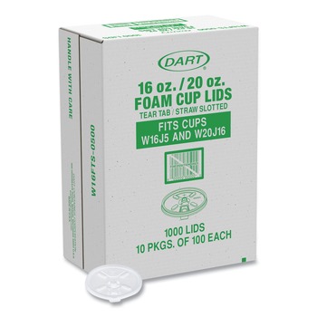 Dart W16FTS-0500 Plastic Lids for 16 oz/20 oz Foam Cups and Containers - Translucent (1000/Carton)