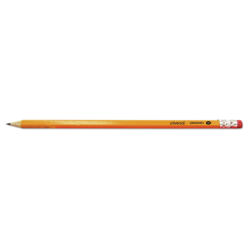Office Jansan | Universal UNV55401 HB #2 Pre-Sharpened Woodcase Pencil - Black Lead, Yellow Barrel (24/Pack) image number 0