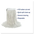 Mops | Boardwalk BWK2020CEA #20 Cut-End Cotton Wet Mop Head - White image number 5