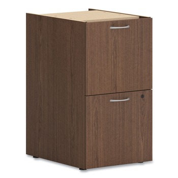HON 15 in. x 20 in. x 28 in. 2 Legal/Letter-Size File Drawers Left or Right Mod Support Pedestal - Sepia Walnut