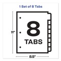 Office Jansan | Avery 11450 11 in. x 8.5 in. 8-Tab Clear Label Plastic Dividers with Printable Label Strip - Frosted Clear Tabs (1-Set) image number 4