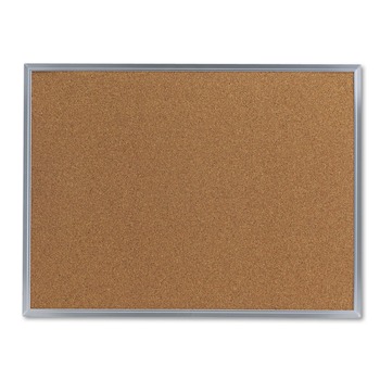 Universal 24 in. x 18 in. Cork Bulletin Board - Tan Surface, Aluminum Frame