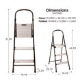 Step Stools | Cosco 11425ABK1E 28.75 in. Tall 28.35 in. Spread 250 lbs, 3-Step Stepstool - Black/Silver image number 2