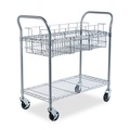 Utility Carts | Safco 5236GR 39 in. x 18.75 in. x 38.5 in. 1 Shelf 1 Bin Dual-Purpose Wire Mail and Filing Cart - Metallic Gray image number 0