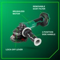 Angle Grinders | Metabo HPT G1812DFQ4M 18V MultiVolt Brushless Lithium-Ion 4-1/2 in. Cordless Paddle Switch Angle Grinder (Tool Only) image number 5