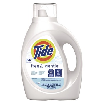 Tide 84 oz. Bottle 64 Loads Free and Gentle Liquid Laundry Detergent (4/Carton)