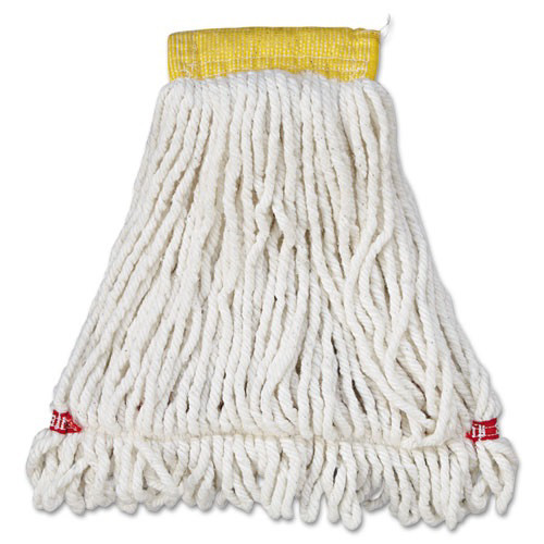 Mops | Rubbermaid A251WHI 6-Piece Web Foot Small Shrinkless Cotton/Synthetic Wet Mop Head with 5 in. Headband (White) image number 0