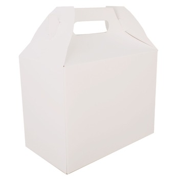 SCT 10 lbs. Capacity 8.88 in. x 5 in. x 6.75 in. Paper Carryout Barn Boxes - White (150/Carton)