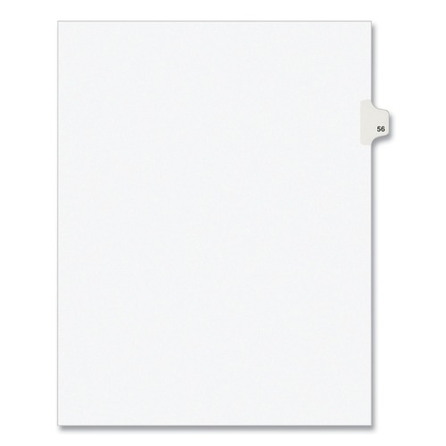  | Avery 01056 11 in.x 8.5 in. 10-Tab Avery Style 56 Preprinted Legal Exhibit Side Tab Index Dividers - White (25/Pack) image number 0