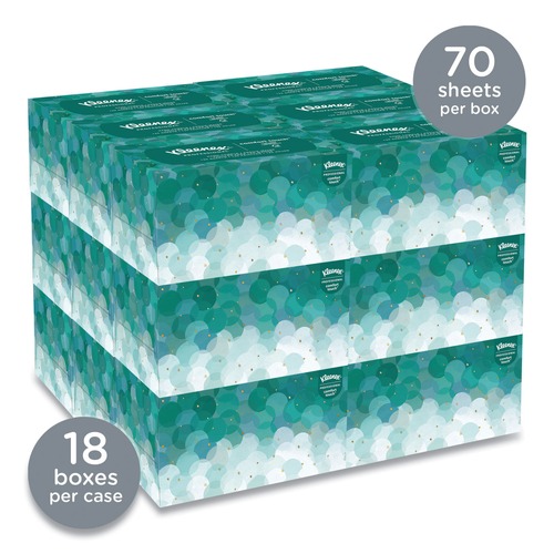 Kleenex KCC 11268 Ultra Soft Pop-Up Box 8.9 in. x 10 in. Folded Paper Towels - White (70-Piece/Box, 18 Boxes/Carton) image number 0