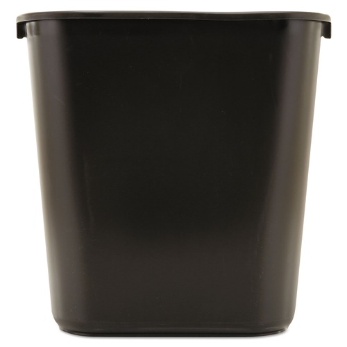 Trash Cans | Rubbermaid Commercial FG295600BLA 7-Gallon Rectangular Deskside Wastebasket - Black image number 0