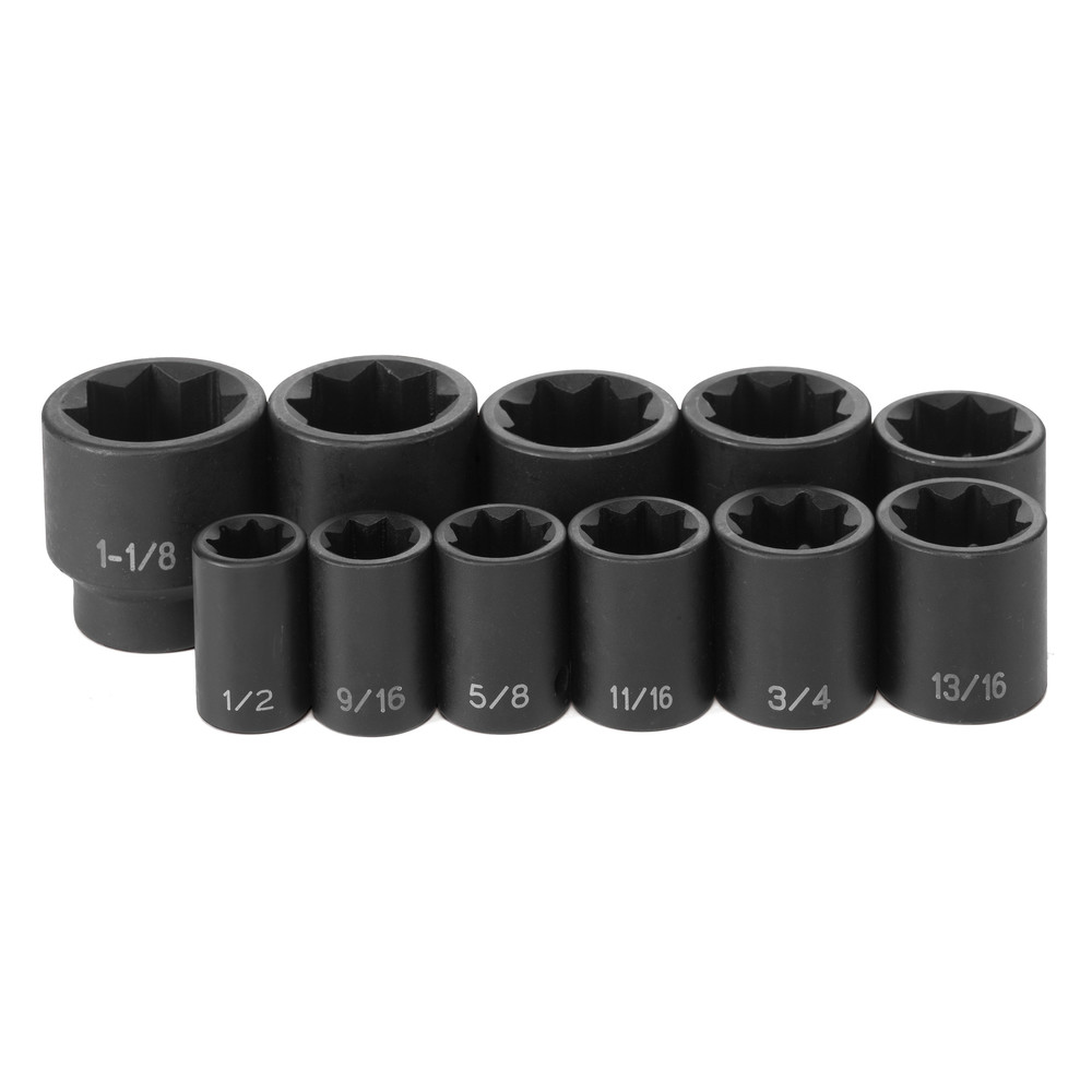 Grey Pneumatic 1311S 11Piece 12 in. Drive 8Point SAE Impact Socket