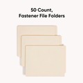 File Folders | Smead 34220 0.75 in. Expansion 4-Fastener Folder with Divider - Letter Size/Manila Exterior (50/Box) image number 2