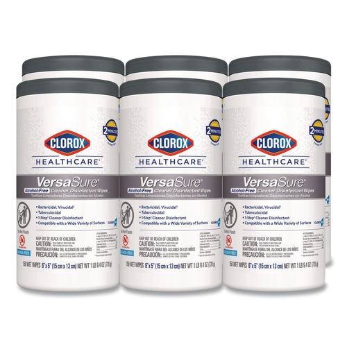 Office Jansan | Clorox Healthcare 31758 VersaSure 6.75 in. x 8 in. 1-Ply Cleaner Disinfectant Wipes - White Fragranced (6/Carton) image number 0