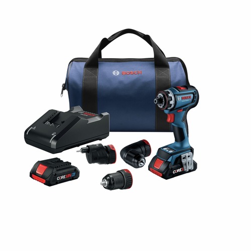 Drill Drivers | Bosch GSR18V-800FCB24 18V Brushless Lithium-Ion Cordless Drill Driver with 5-in-1 Flexiclick System and 2 Batteries (4 Ah) image number 0