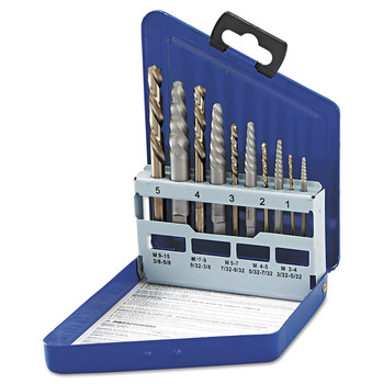 PRODUCTS | Irwin Hanson 11119 10-pc Spiral Extractor & Drill Bit Set in Metal Index