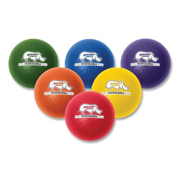 Champion Sports 6 in. Diameter Rhino Skin Dodge Ball Set - Assorted (6/Set)