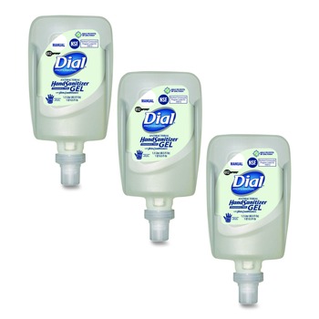 Dial Professional 1.2 L Antibacterial Gel Hand Sanitizer Refill for Fit X2 Manual Dispenser - Fragrance-Free (3/Carton)