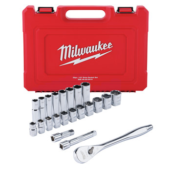 Milwaukee 48-22-9410 22-Piece SAE 1/2 in. Drive Ratchet and Socket Set