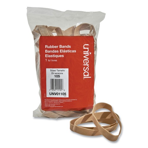 Customer Appreciation Sale - Save up to $60 off | Universal UNV01105 0.06 in. Gauge Rubber Bands - Size 105, Beige (55/Pack) image number 0